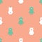 Seamless Pattern With Colorful Pigs.