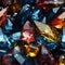 A seamless pattern of colorful precious stones