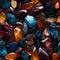 A seamless pattern of colorful precious stones