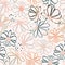 Seamless pattern with colorful pretty flowers