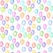 Seamless pattern of colorful rainbow colors watercolor happy holiday flying balloons