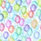 Seamless pattern of colorful rainbow colors watercolor happy holiday flying balloons