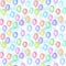 Seamless pattern of colorful rainbow colors watercolor happy holiday flying balloons