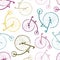 Seamless pattern with colorful retro bicycles
