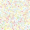 Seamless pattern with colorful round confetti. Polka dot. Drawn by hand.