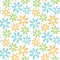 Seamless pattern colorful shells mussels flowers