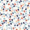 Seamless pattern with colorful skulls