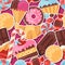 Seamless pattern colorful sticker candy, sweets