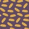 Seamless pattern with colorful sub sandwiches on violet background