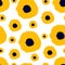 Seamless pattern Colorful sunflower background Hand-drawn in cartoon style