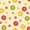 Seamless pattern with colorful textile buttons