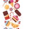 Seamless pattern colorful various candy, sweets
