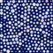 Seamless pattern of colorful vector jewels gemstones and crystals on blue background