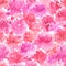 Seamless pattern with colorful watercolor flowers. Roses, peonies, field botanicals. Endless background.