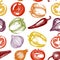 Seamless pattern with colour sketch vegetables