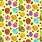 Seamless pattern of coloured Easter eggs