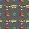 Seamless pattern from comic style phrases on colorful background