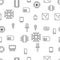 Seamless pattern Computer microchip line icons. Vector