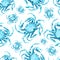 Seamless pattern. Conceptual polygonal crab. abstract vector illustration of low Poly style. stylized design element. Marine style