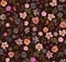Seamless pattern consisting of pressed flowers different sizes