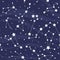 Seamless pattern with constellations. Space background with stars