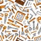 Seamless pattern of construction tools background