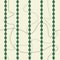 Seamless pattern with continuous curved chains and lacy leaf stripes. Vector illustration in green, cream and grey