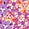 Seamless pattern with continuous dendrobium Orchidea purple, ora