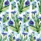 Seamless pattern of corn-flowers