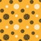 Seamless pattern of coronavirus symbols, COVID-19 on a yellow background. Vector