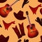 Seamless pattern with country music elements.