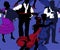 Seamless pattern. A couple dancing tango