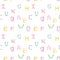 Seamless pattern - Crayon letters over white background