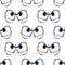 Seamless pattern of cross angry eyes