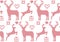 Seamless pattern cross stitch reindeer Christmas