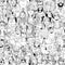 Seamless pattern from crowd of people with electronic gadgets li