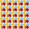 Seamless pattern of a crowd of profile people heads.