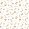 Seamless pattern. Crowns, butterflies, shoes silhouettes