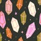 Seamless pattern with crystal stones