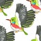 Seamless pattern Cuban a Tody Bird exotic. vector illustration