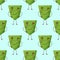 Seamless pattern Cucumber-shaped patch pocket. Character pocket cucumber. Cartoon style. Design element.