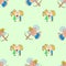 Seamless pattern cupid and couple in love on a light background. Design element for poster, banner, clothes.