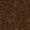 Seamless pattern with cups and coffee grains.