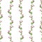 Seamless pattern with curly pink flowers