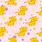 Seamless pattern with cute african tiger