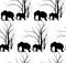 Seamless pattern with cute animal, Elephants. The elephant`s baby with mother. A walk in the savannah