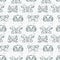 Seamless pattern with cute animal masks