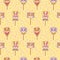 Seamless pattern with cute animals lollipops. Cartoon vector