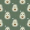 Seamless pattern with cute avocados and hearts. Print for clothing, textiles. Scandinavian cartoon doodle style. Limited