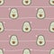 Seamless pattern with cute avocados and hearts. Print for clothing, textiles. Scandinavian cartoon doodle style. Limited